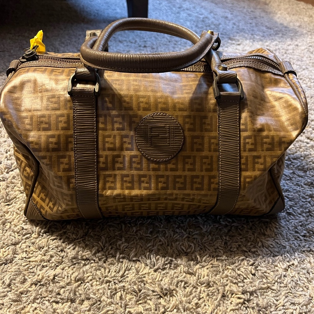 Fendi Vintage Zucca Boston Bag